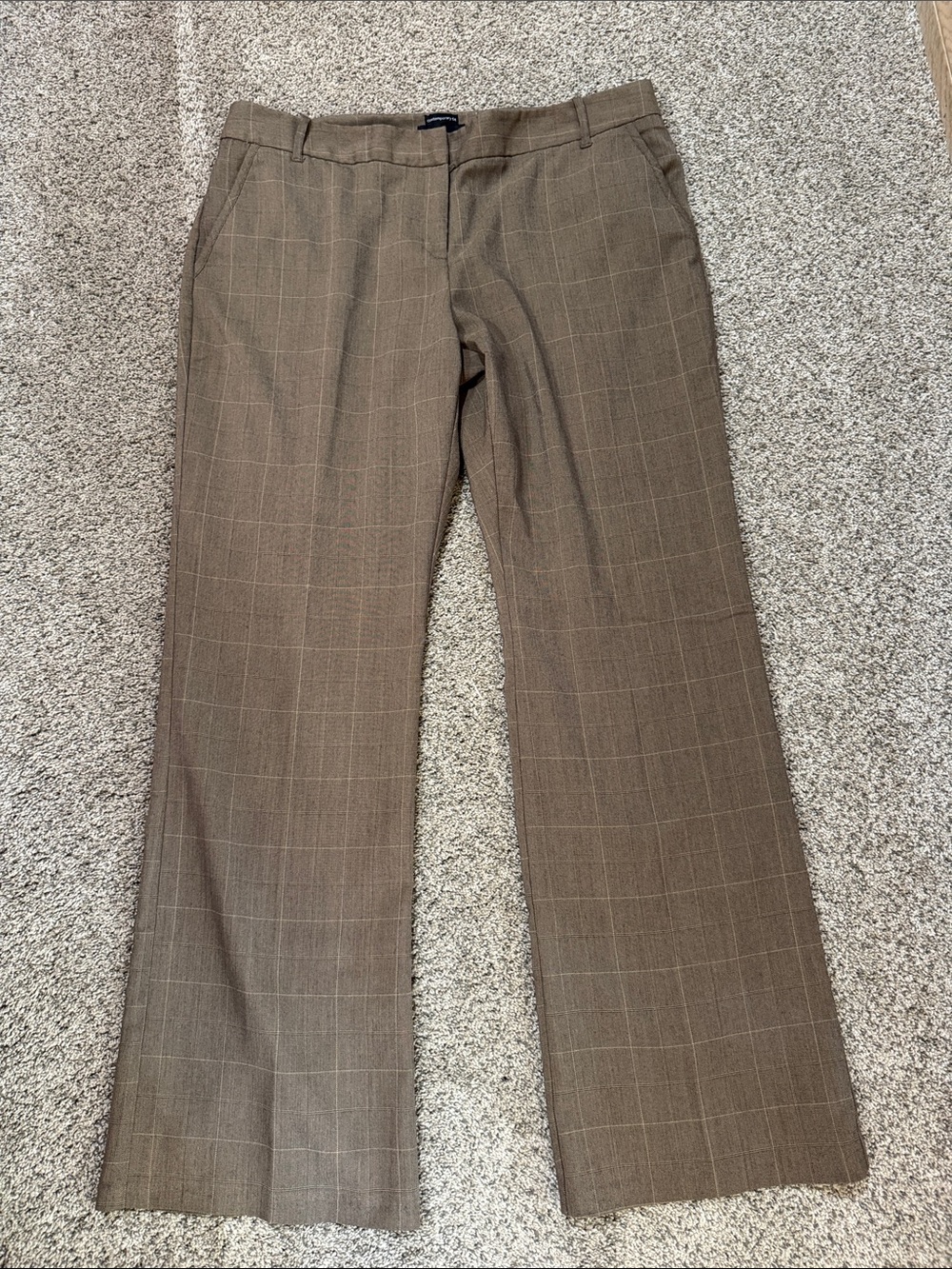 attention Brown Plaid Trousers